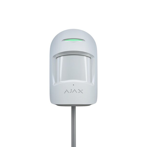 Detector cu fir PIR şi Geam Spart Ajax CombiProtect Fibra Alb