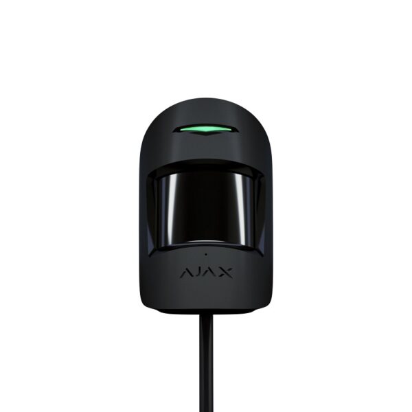 Detector cu fir PIR şi Geam Spart Ajax CombiProtect Fibra Negru