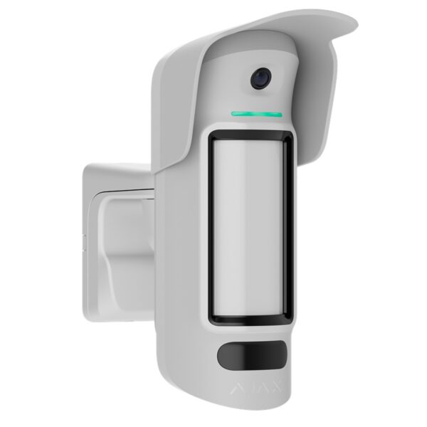 Detector Wireless de mișcare tip cortină de exterior cu verificare foto la alarmă Ajax CurtainCam Outdoor HighMount (PhOD) Alb