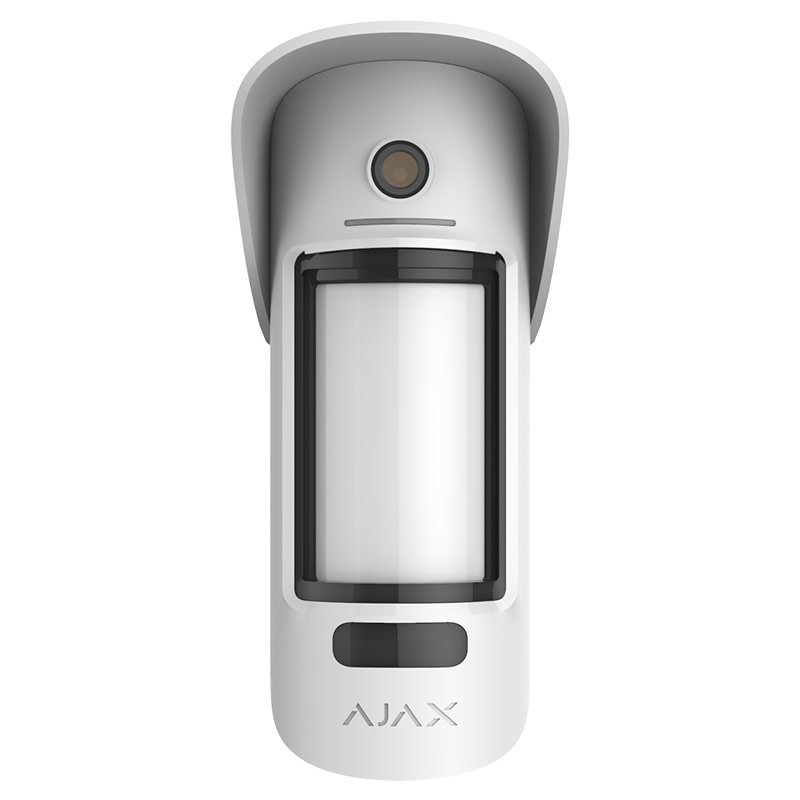 Detector Wireless PIR de exterior cu verificare foto la alarmă Ajax MotionCam Outdoor (PhOD) Alb