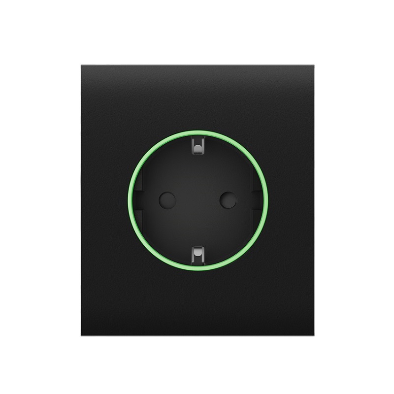 Panou central priză perete smart Ajax CenterCover (smart)[Type F] Negru