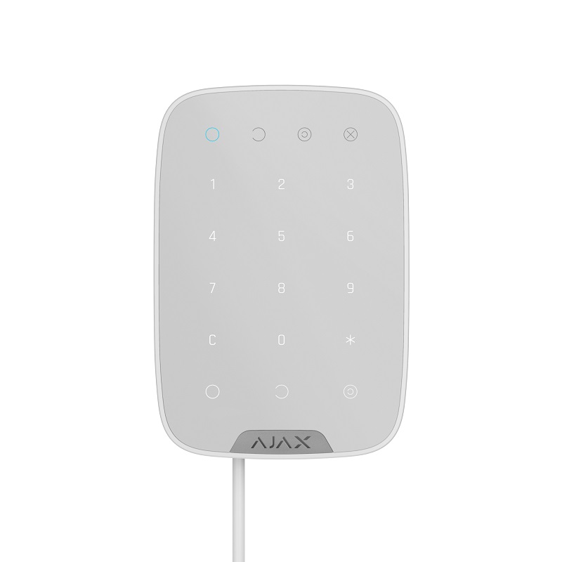 Tastatură cu fir Ajax KeyPad Fibra Albă