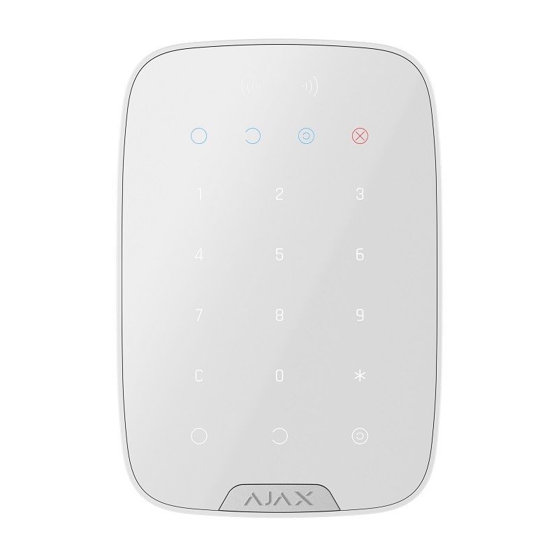 Tastatură Wireless cu cititor carduri Ajax Keypad Plus Superior Albă