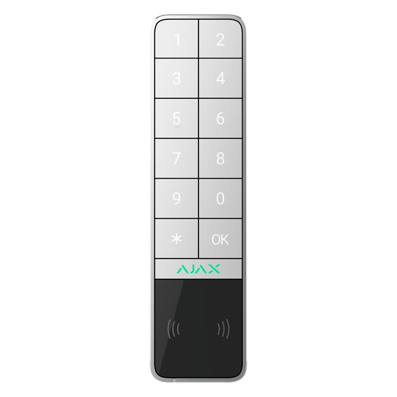 Tastatură Wireless de exterior Ajax KeyPad Outdoor Albă